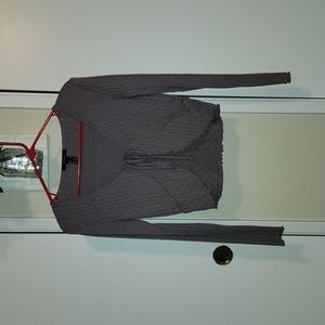 Taupe front tie sweater shirt size L